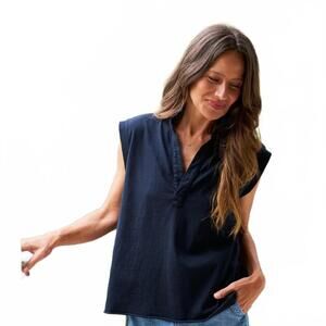 Frank & Eileen Olivia Popover Henley Tank Top Sleeveless Women's Size Medium